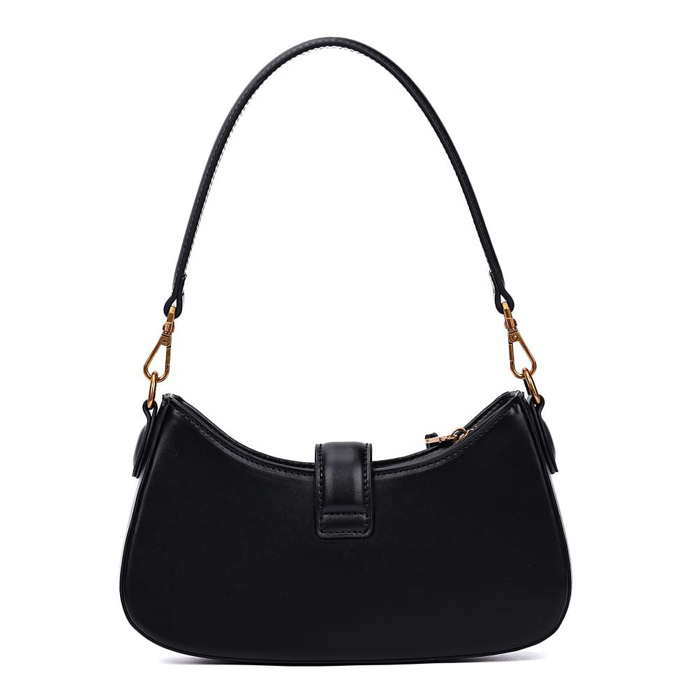 Bolsa Baguete Santa Lolla Preta Alça Dupla