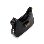 Bolsa Baguete Santa Lolla Preta Detalhe Dourado