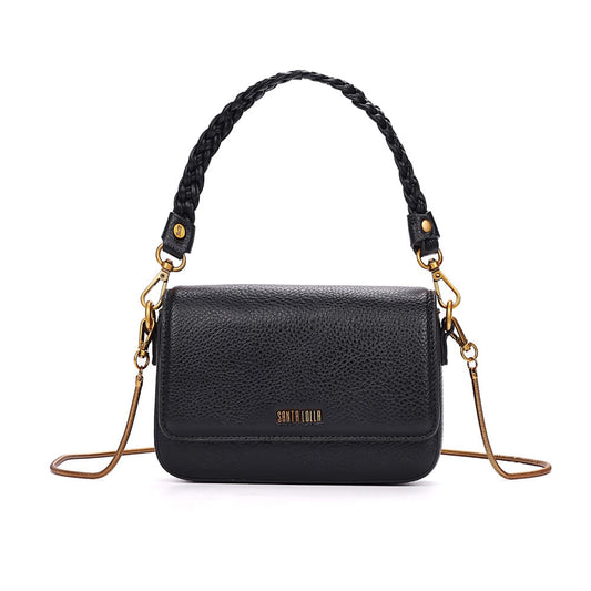 Bolsa Baguete Santa Lolla Preta Duas Alças 