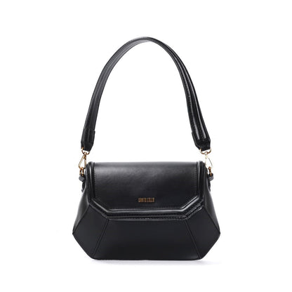 Bolsa Baguete Santa Lolla Preta Estruturada Alça De Ombro 