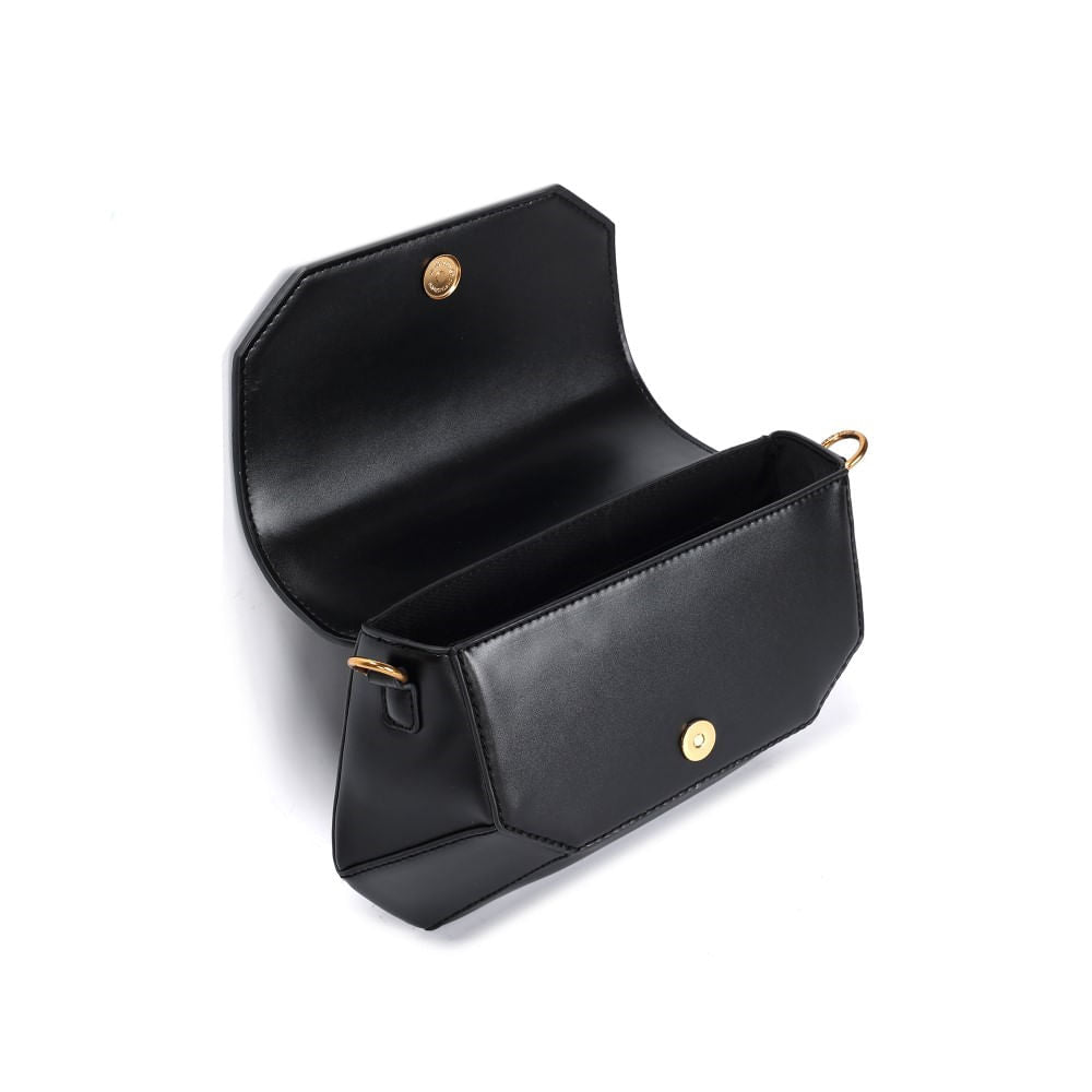 Bolsa Baguete Santa Lolla Preta Estruturada Alça De Ombro 