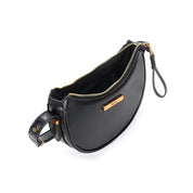 Bolsa Baguete Santa Lolla Preta Meia-Lua Zíper