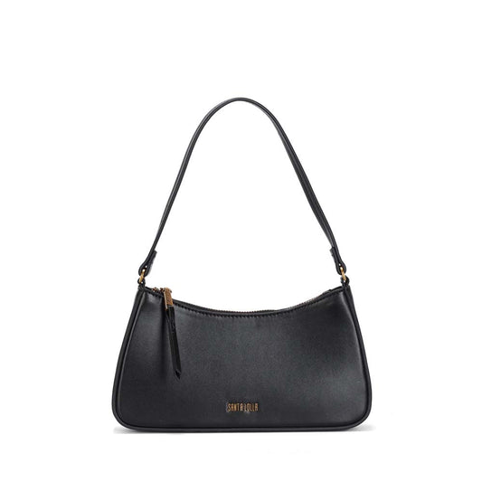 Bolsa Baguete Santa Lolla Preta Zíper Logo