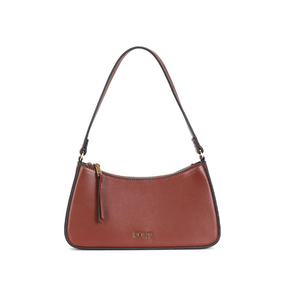 Bolsa Baguete Santa Lolla Terracota Zíper Dourado