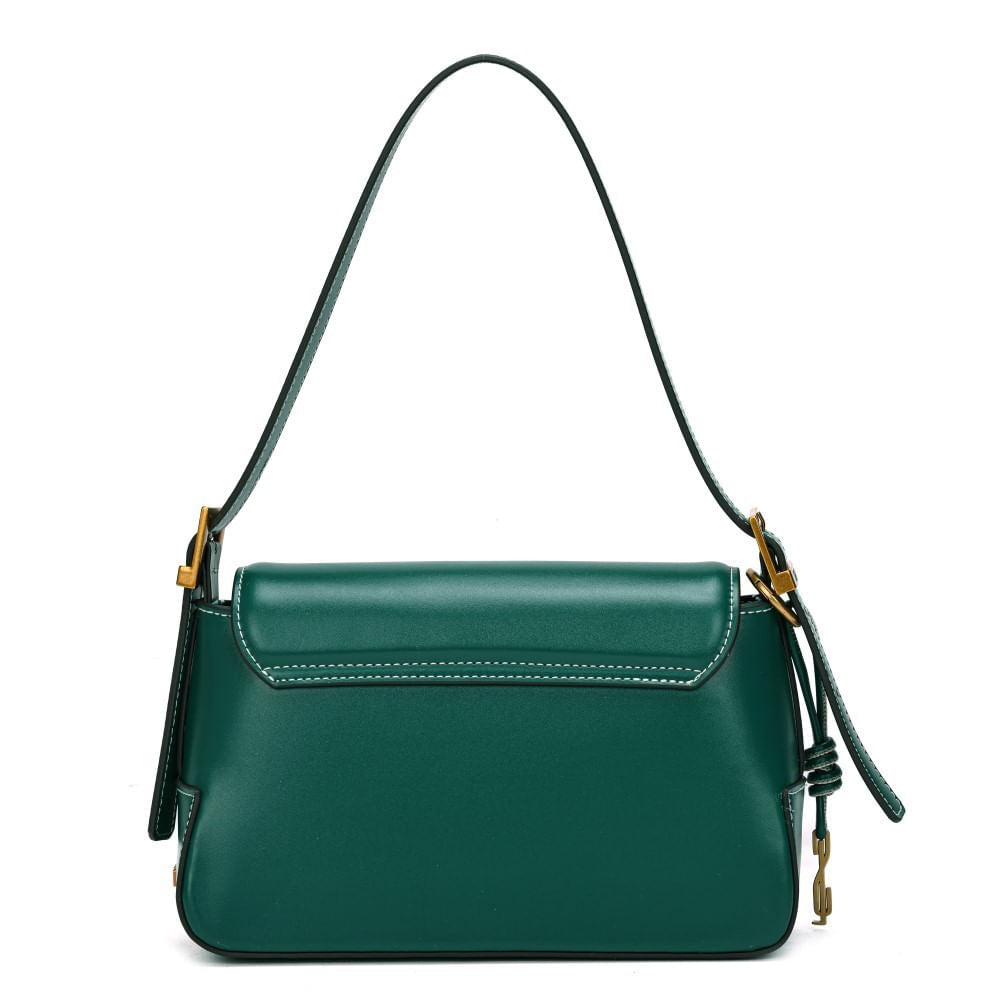 Bolsa Baguete Santa Lolla Verde Esmeralda Alça Dupla