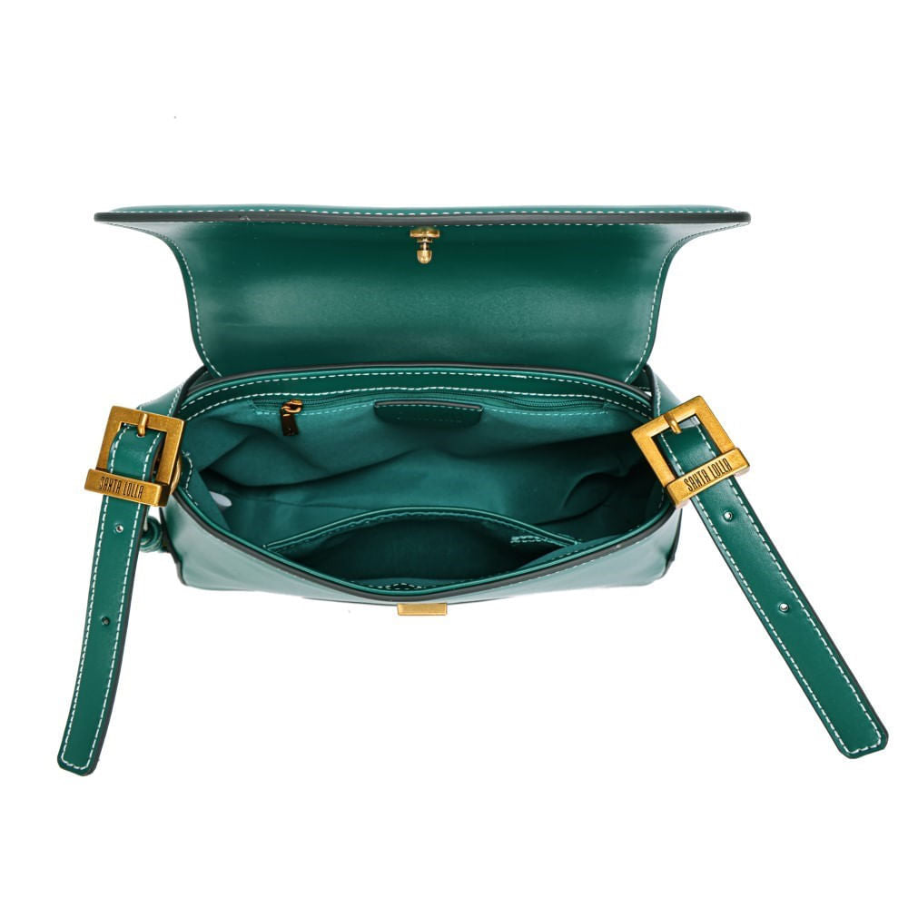 Bolsa Baguete Santa Lolla Verde Esmeralda Alça Dupla