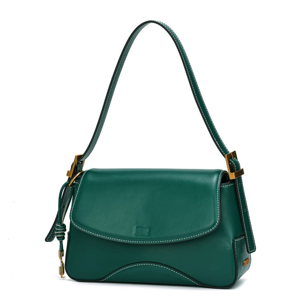 Bolsa Baguete Santa Lolla Verde Esmeralda Alça Dupla