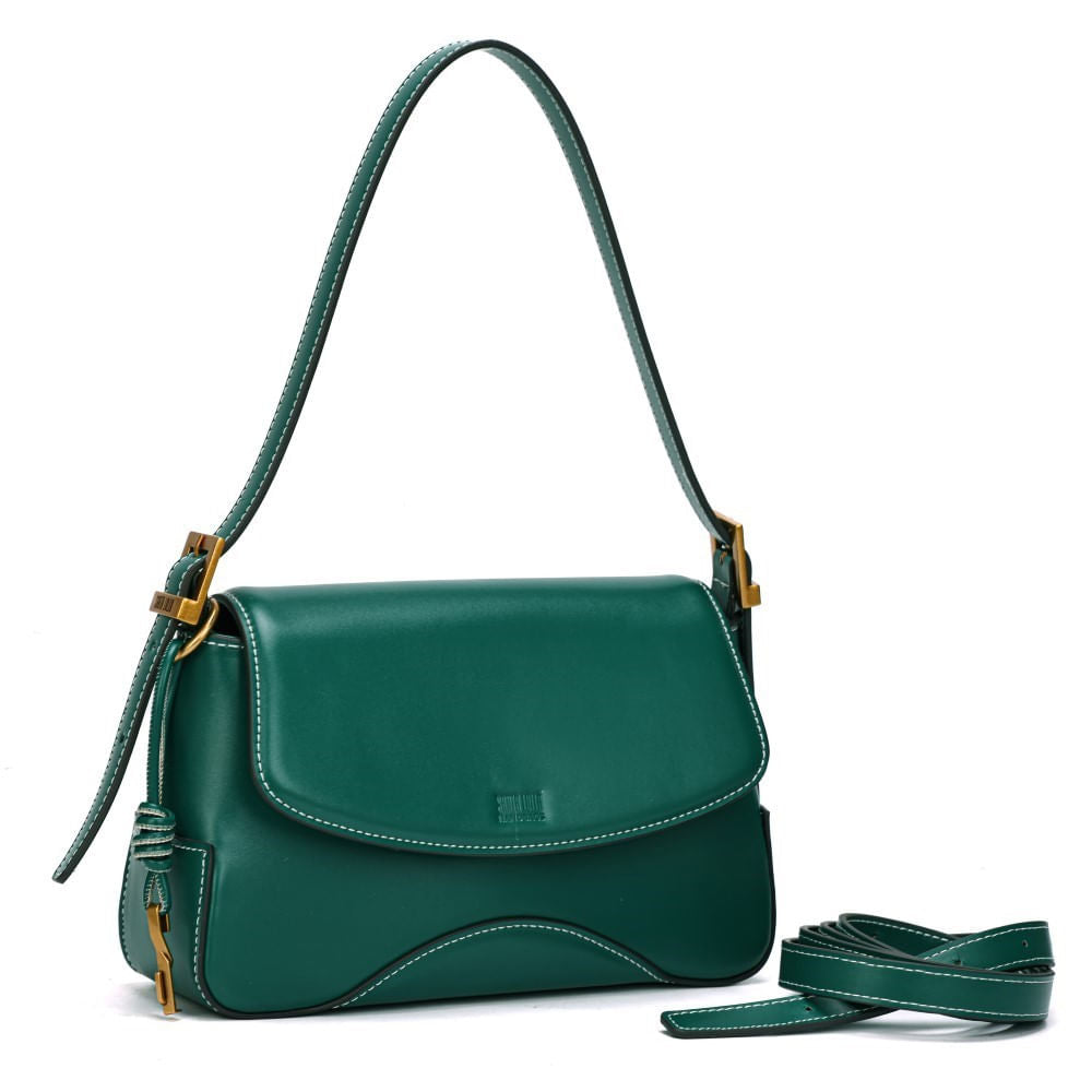 Bolsa Baguete Santa Lolla Verde Esmeralda Alça Dupla