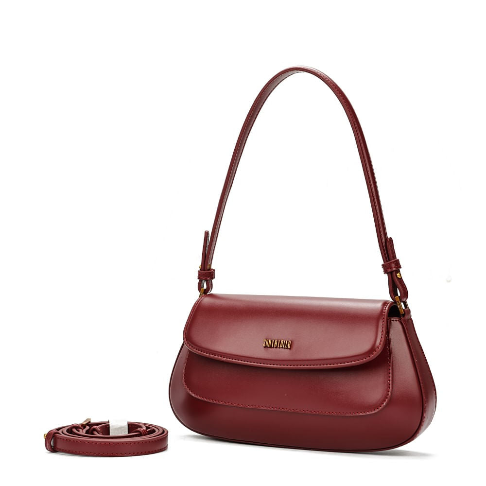Bolsa Baguete Santa Lolla Vermelha Alça Dupla