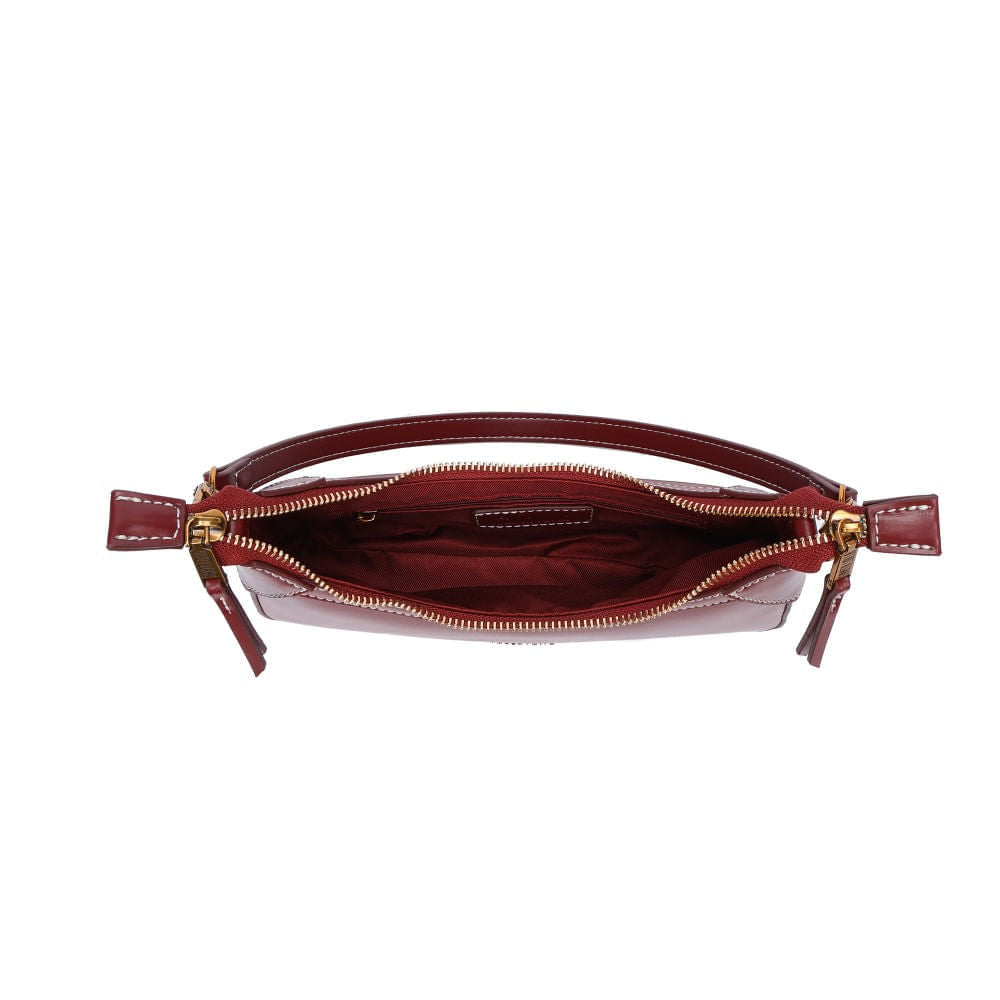 Bolsa Baguete Santa Lolla Vinho Costura Contraste