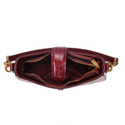Bolsa Baguete Santa Lolla Vinho Croco Alça Dupla