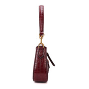 Bolsa Baguete Santa Lolla Vinho Croco Alça Dupla