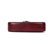 Bolsa Baguete Santa Lolla Vinho Croco Alça Dupla