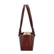 Bolsa Baguete Santa Lolla Vinho Trançada Alça Ombro