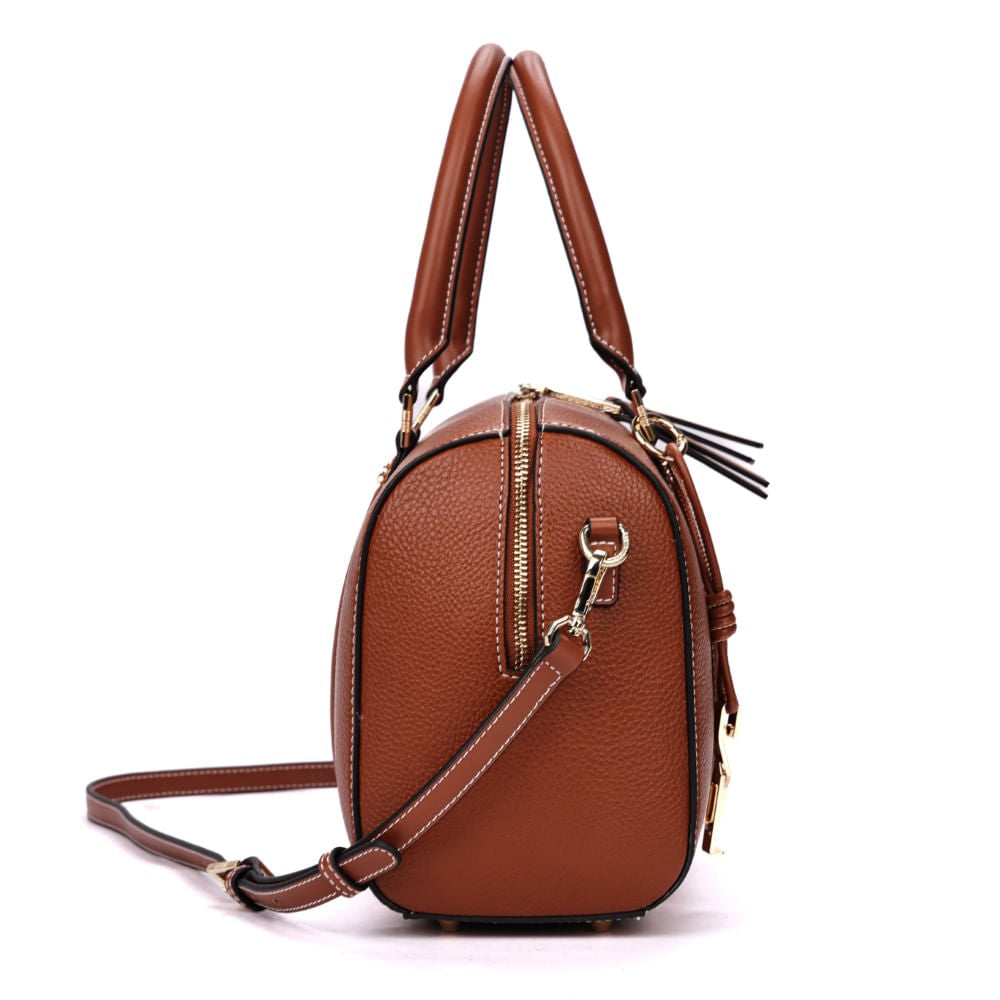 Bolsa Baú Santa Lolla Marrom Duas Alças