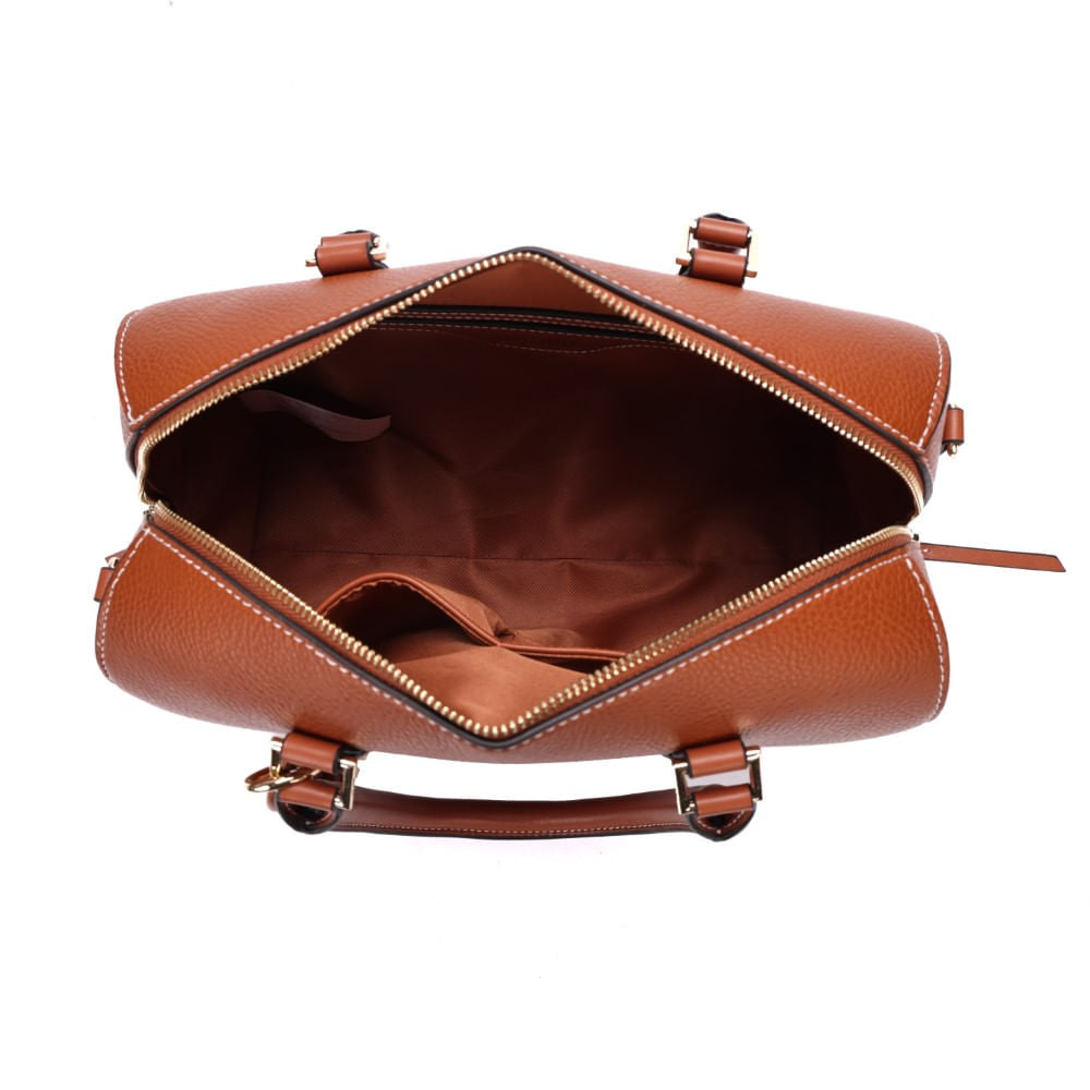 Bolsa Baú Santa Lolla Marrom Duas Alças