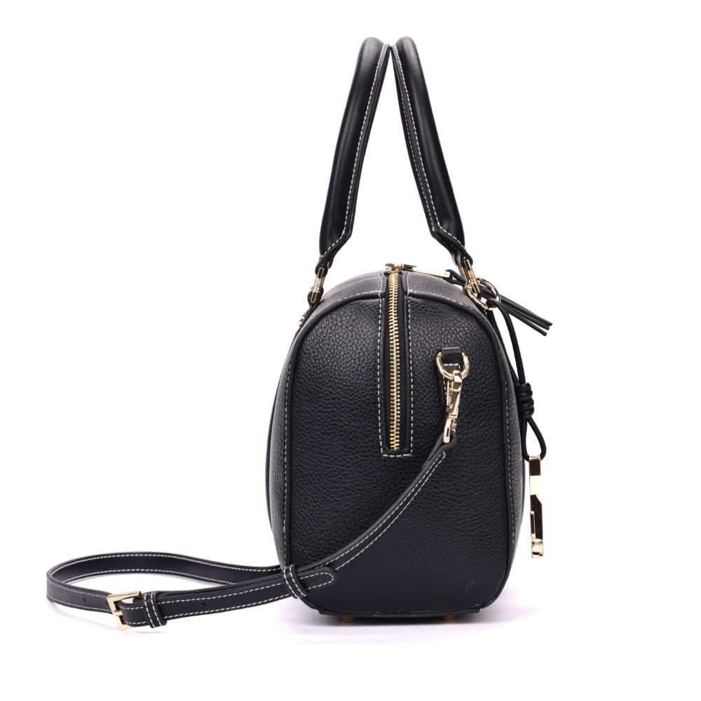 Bolsa Baú Santa Lolla Preta Duas Alças