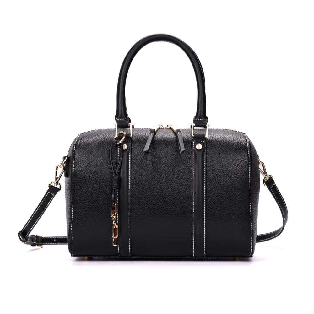 Bolsa Baú Santa Lolla Preta Duas Alças