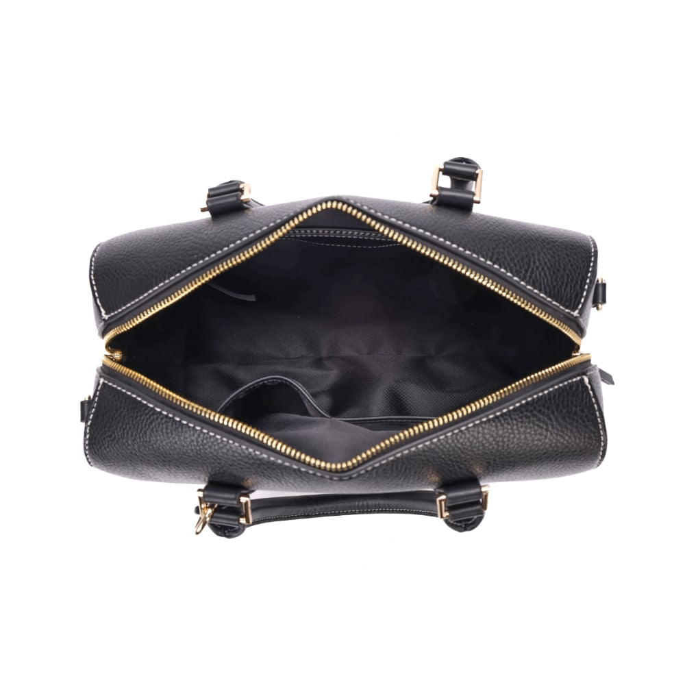 Bolsa Baú Santa Lolla Preta Duas Alças