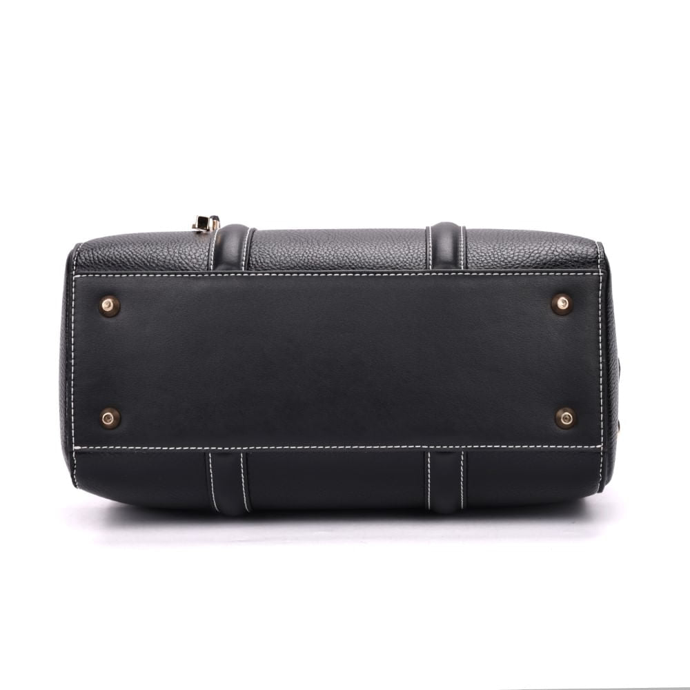 Bolsa Baú Santa Lolla Preta Duas Alças