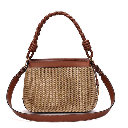 Bolsa Bege Santa Lolla Tramado Alça Dupla 