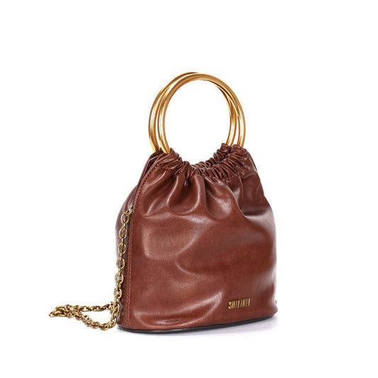 Bolsa Bucket Marrom Santa Lolla Alça Dupla 