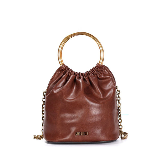 Bolsa Bucket Marrom Santa Lolla Alça Dupla 