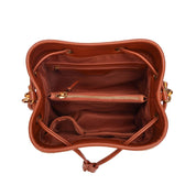 Bolsa Bucket Santa Lolla Bege Croco Alça Dupla