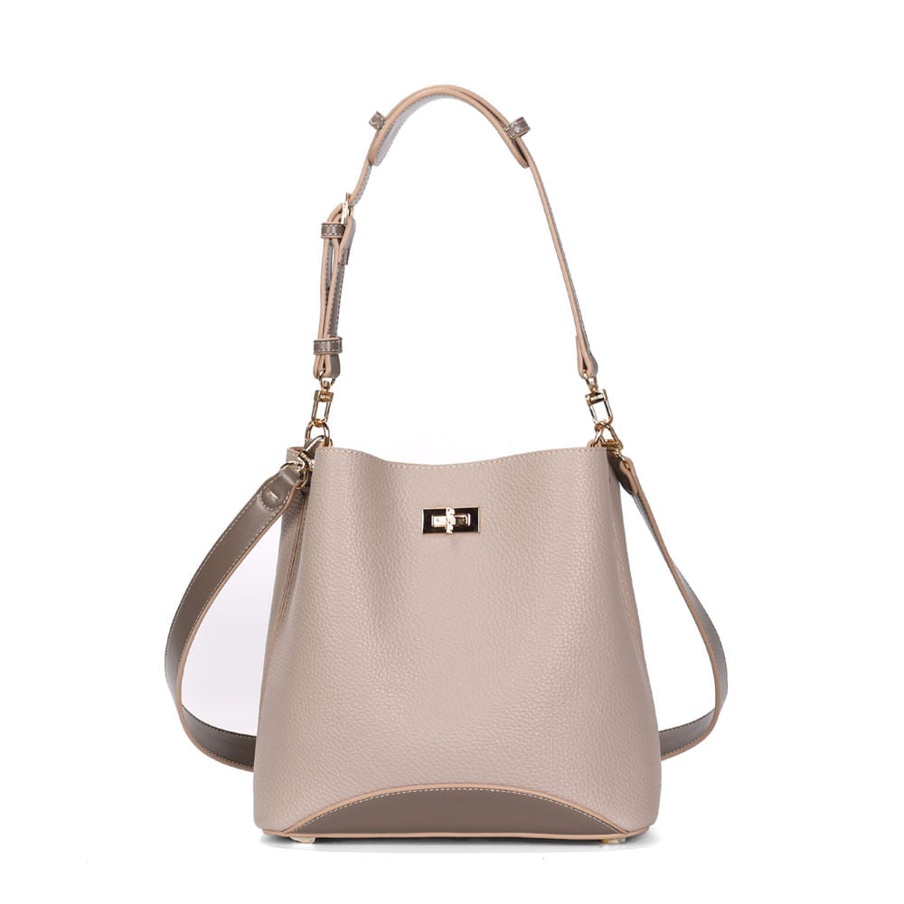 Bolsa Bucket Santa Lolla Cinza Fog Alça Dupla