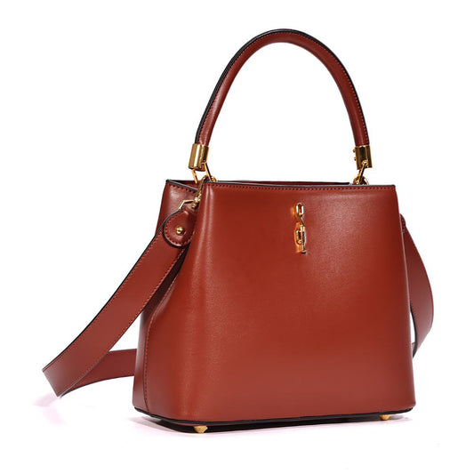 Bolsa Bucket Santa Lolla Marrom Alça Dupla