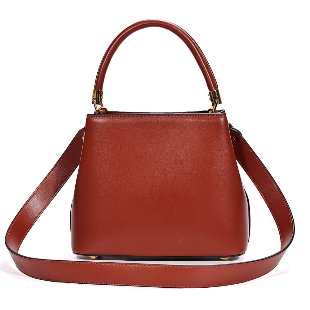 Bolsa Bucket Santa Lolla Marrom Alça Dupla