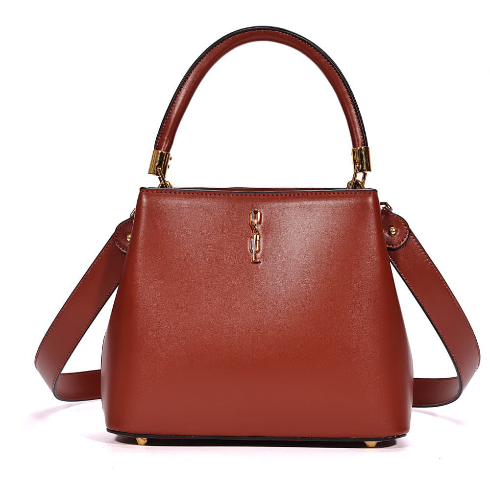 Bolsa Bucket Santa Lolla Marrom Alça Dupla