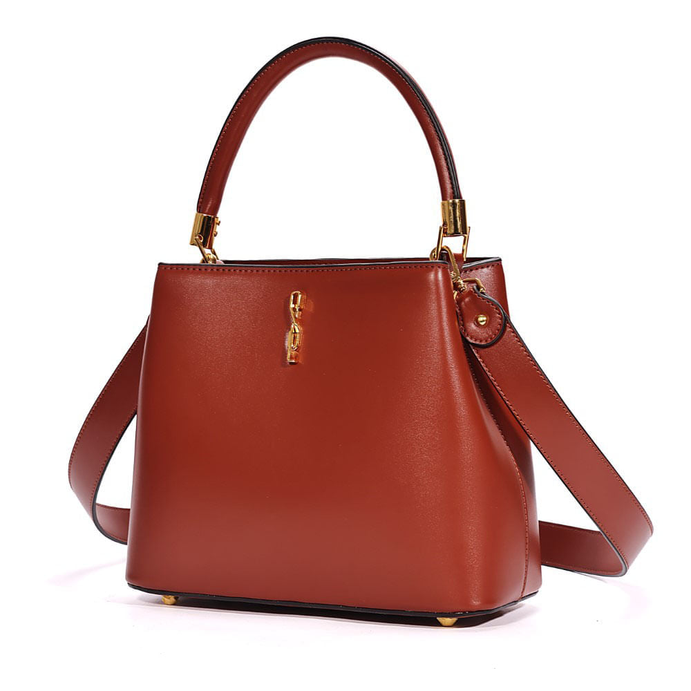 Bolsa Bucket Santa Lolla Marrom Alça Dupla