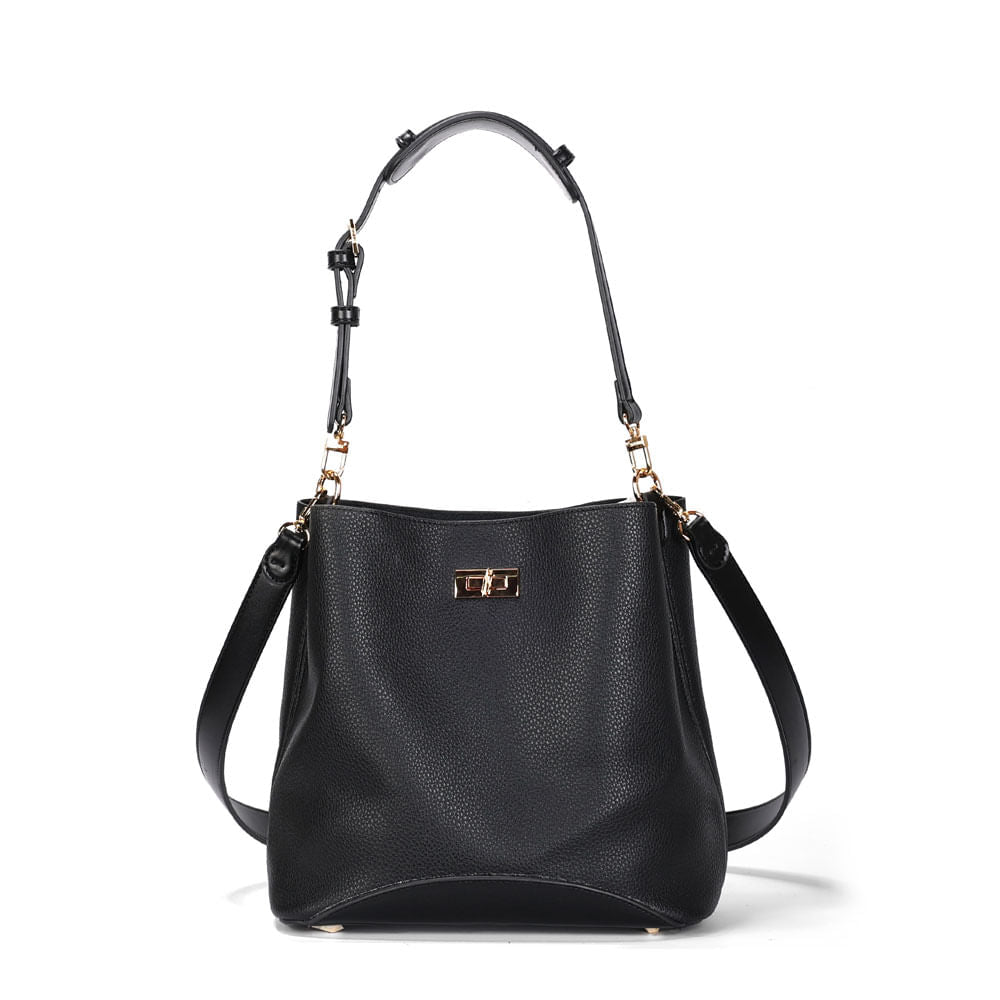 Bolsa Bucket Santa Lolla Preta Alça Dupla