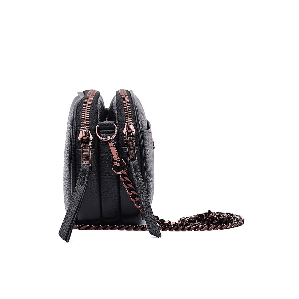 Bolsa Camera Bag Santa Lolla Preta Alça Correntes