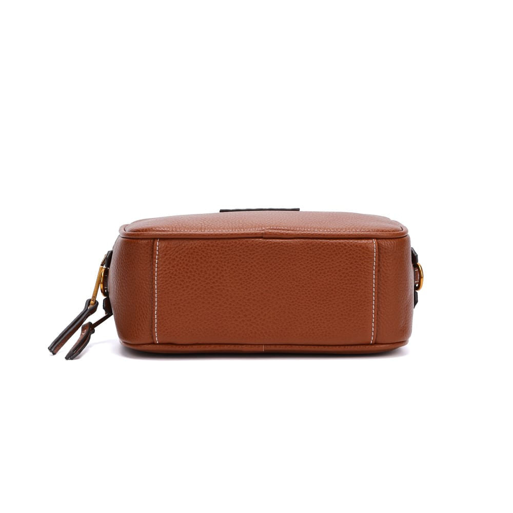 Bolsa Camera Santa Lolla Marrom Alça Transversal