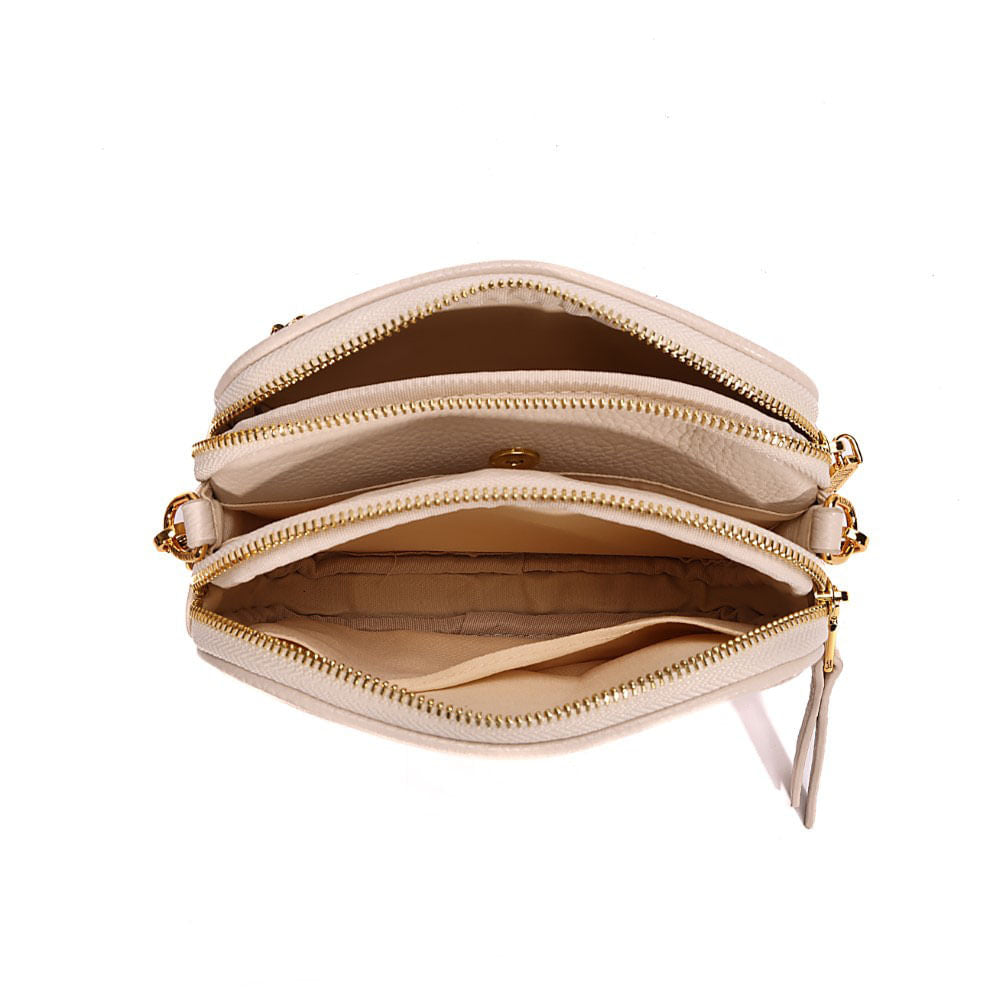 Bolsa Camera Santa Lolla Off White Alça Corrente 