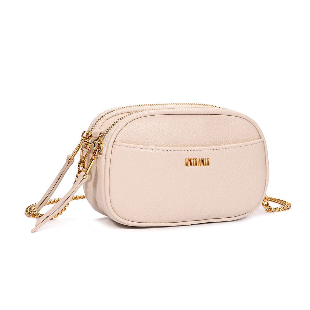 Bolsa Camera Santa Lolla Off White Alça Corrente 