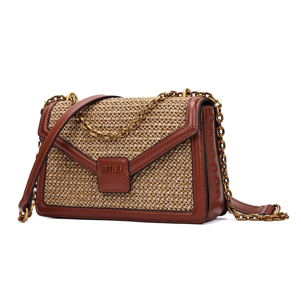 Bolsa Caramelo Tramado Santa Lolla Alça Transversal 