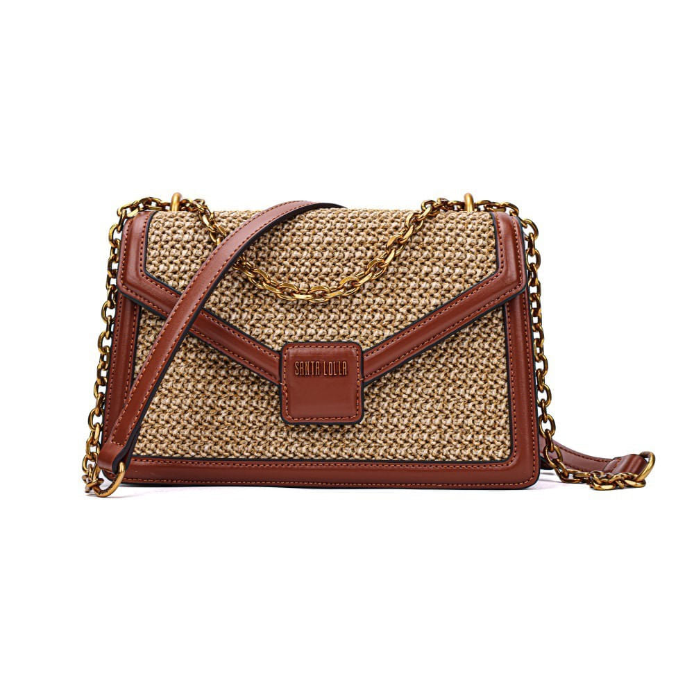 Bolsa Caramelo Tramado Santa Lolla Alça Transversal 