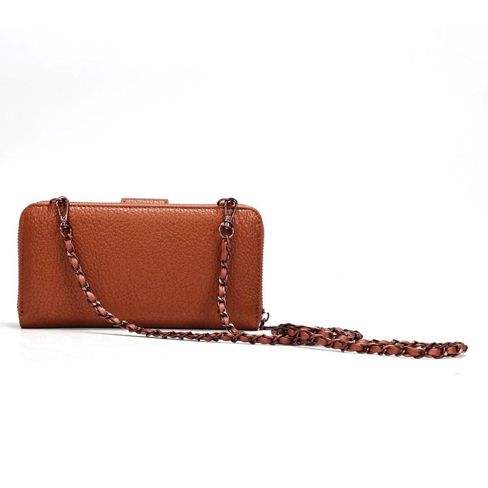 Bolsa Carteira Caramelo Santa Lolla Alça Corrente Transversal 