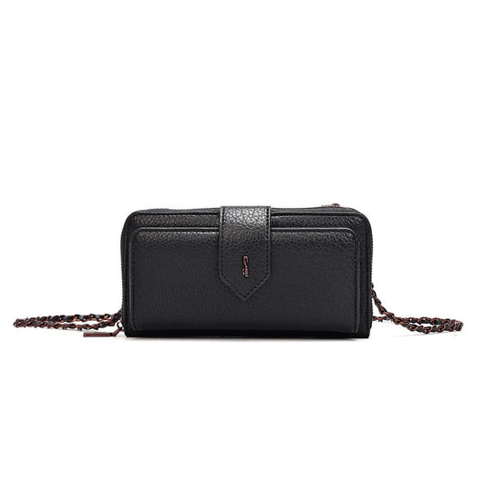 Bolsa Carteira Preta Santa Lolla Alça Corrente Transversal