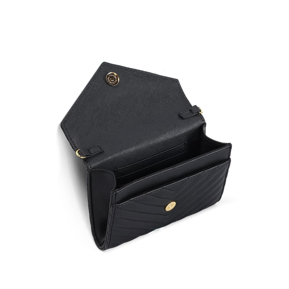 Bolsa Carteira Preta Santa Lolla Alça Transversal 