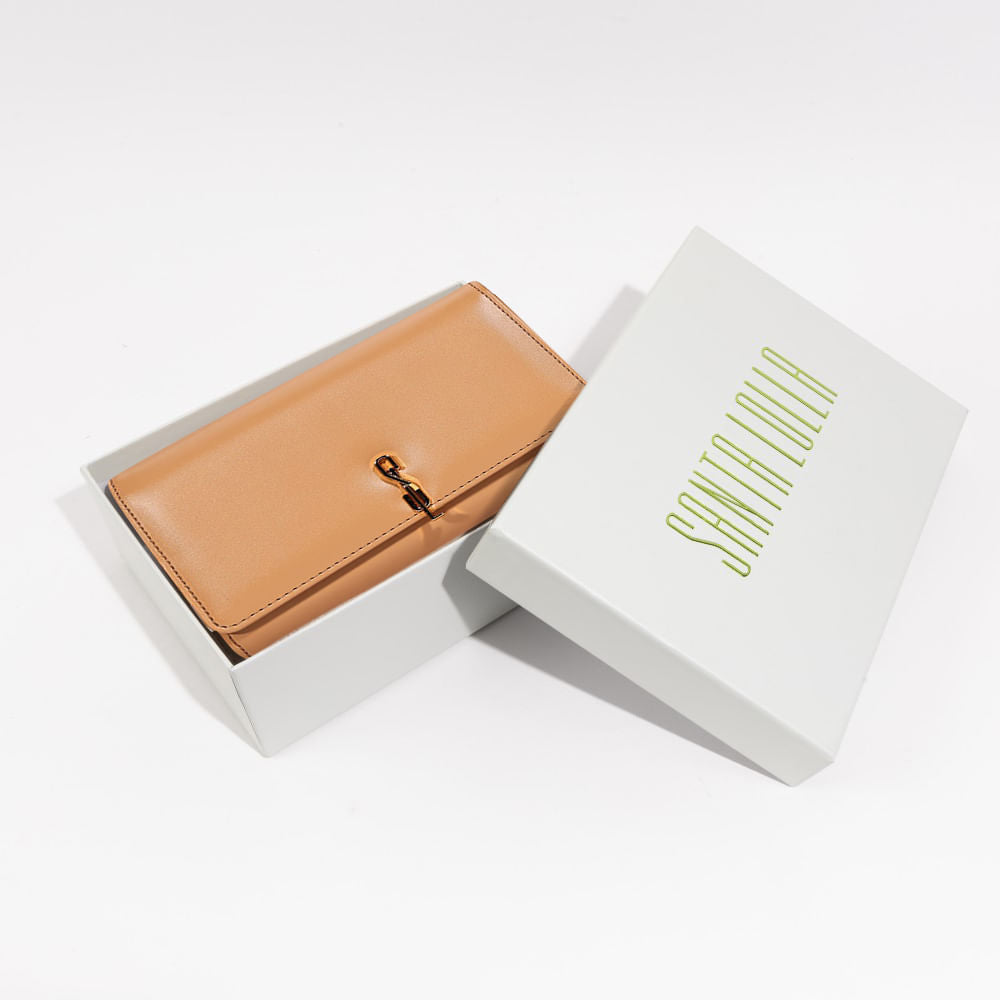 Bolsa Carteira Santa Lolla Bege Alça Correntes