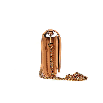 Bolsa Carteira Santa Lolla Bege Alça Correntes