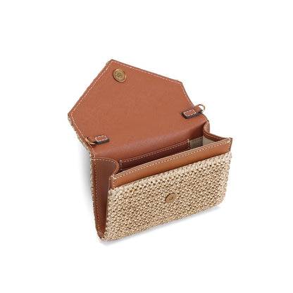 Bolsa Carteira Santa Lolla Bege Tramada Transversal