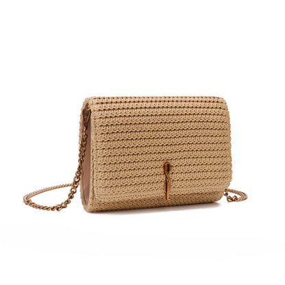 Bolsa Carteira Santa Lolla Bege Tramado Corrente