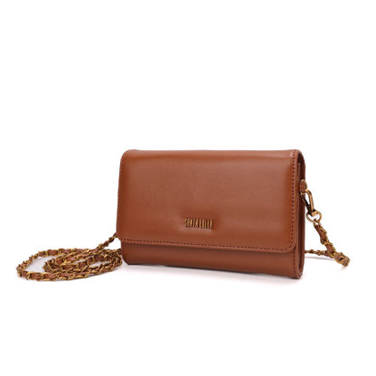 Bolsa Carteira Santa Lolla Caramelo Alça Corrente