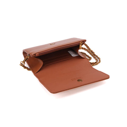 Bolsa Carteira Santa Lolla Caramelo Alça Corrente