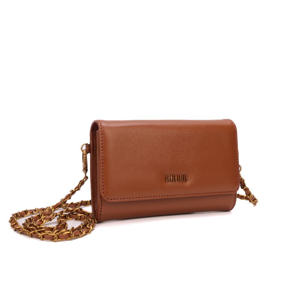Bolsa Carteira Santa Lolla Caramelo Alça Corrente